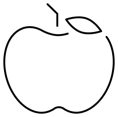 Green Apple Emoji Coloring Page